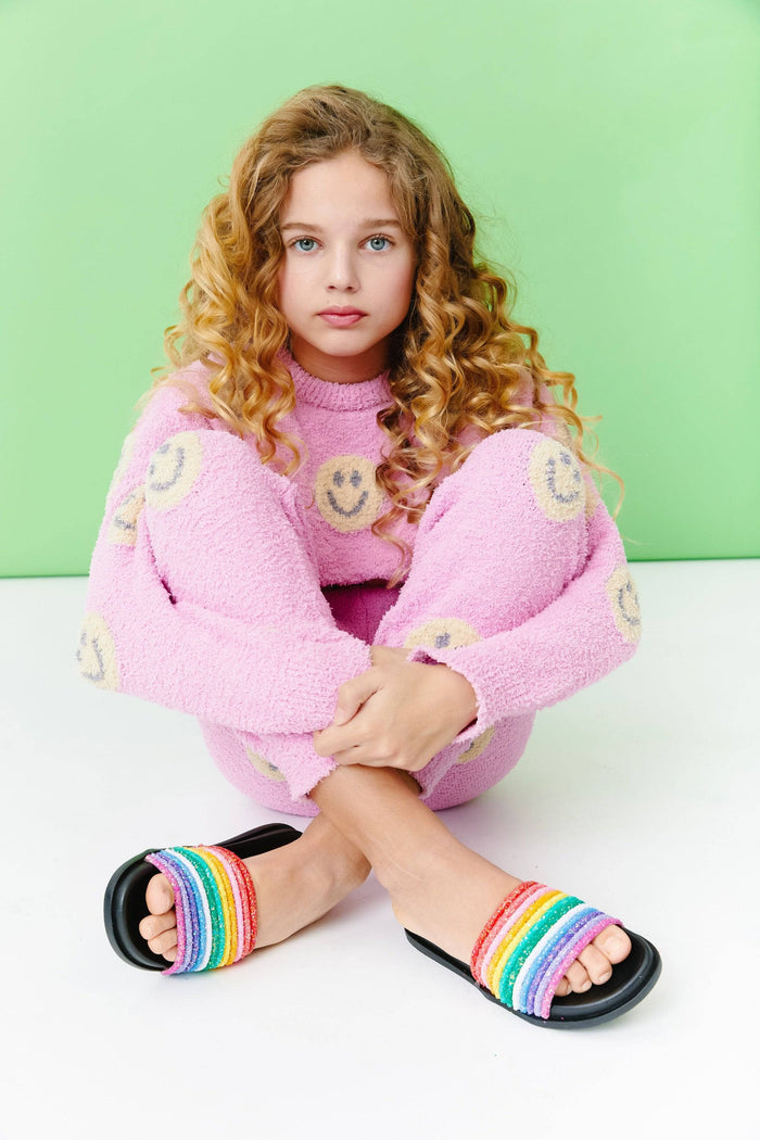 Lola + The Boys Set Pinky Fuzzy Smiley Emoji Set