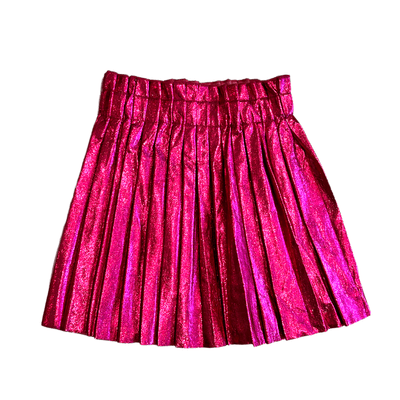 Lola + The Boys Skirts 2 / Hot Pink Foil Pleated Skirt