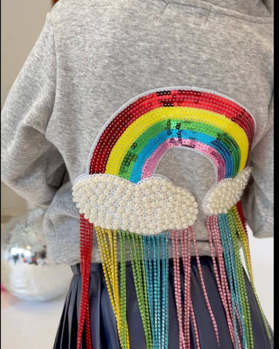 Lola + The Boys Sweaters & Sweatshirts Crystal Rainbow Rain Hoodie