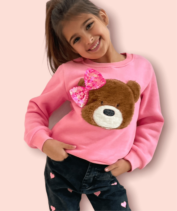 Sweatshirt with teddy bear hot sale