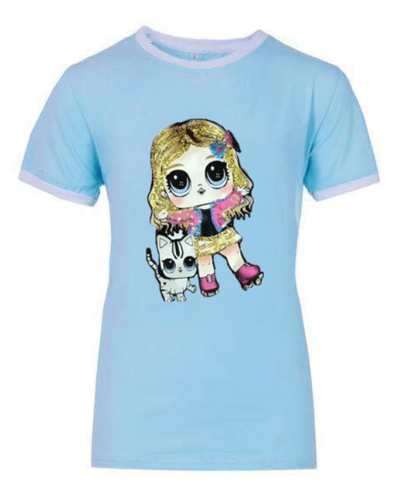 Girls Sequin Doll T-Shirt