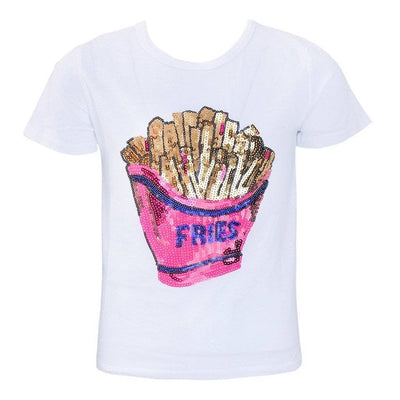 Lola + The Boys Tees French Fries Sequin T-Shirt