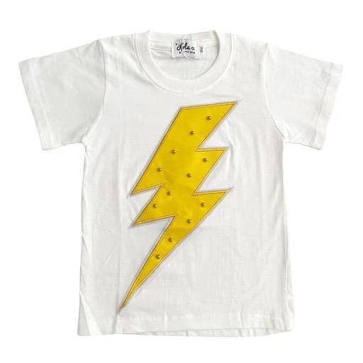 Kids Tie Dye Embroidered Lightning Bolt T-Shirt - Indigo/Black
