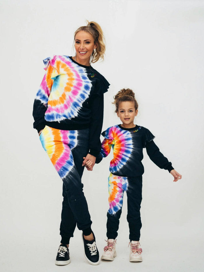 Lola + The Boys Women’s Rainbow Tie Dye Ruffle Set
