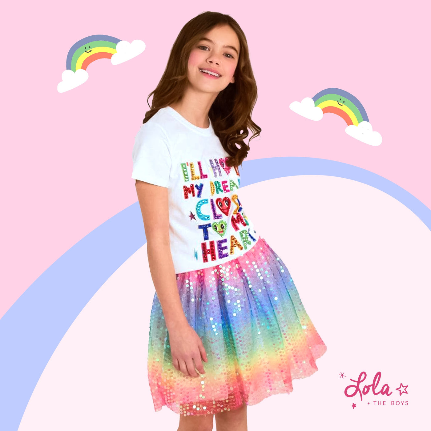 Sparkly kids outfits representing 2026 fashion trends for girls and boys