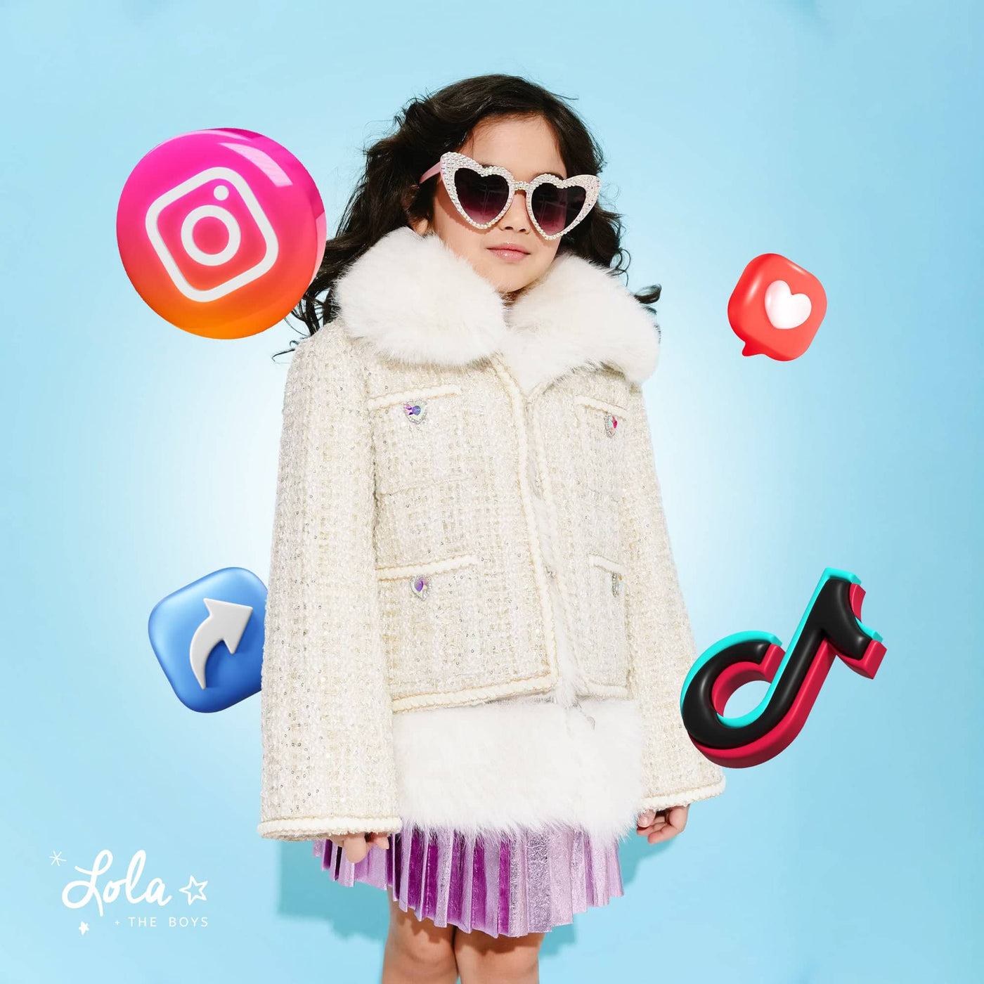 A playful outfit featuring sparkly jogger set and graphic hoodie showcasing kids streetwear fashion for social media