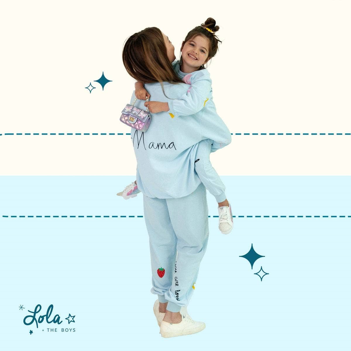 Mom and child shopping for kids' clothes in Chicago at a trendy boutique with colorful outfits and fun accessories on display