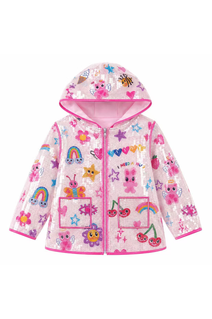 Doodle Paillette Rain Jacket