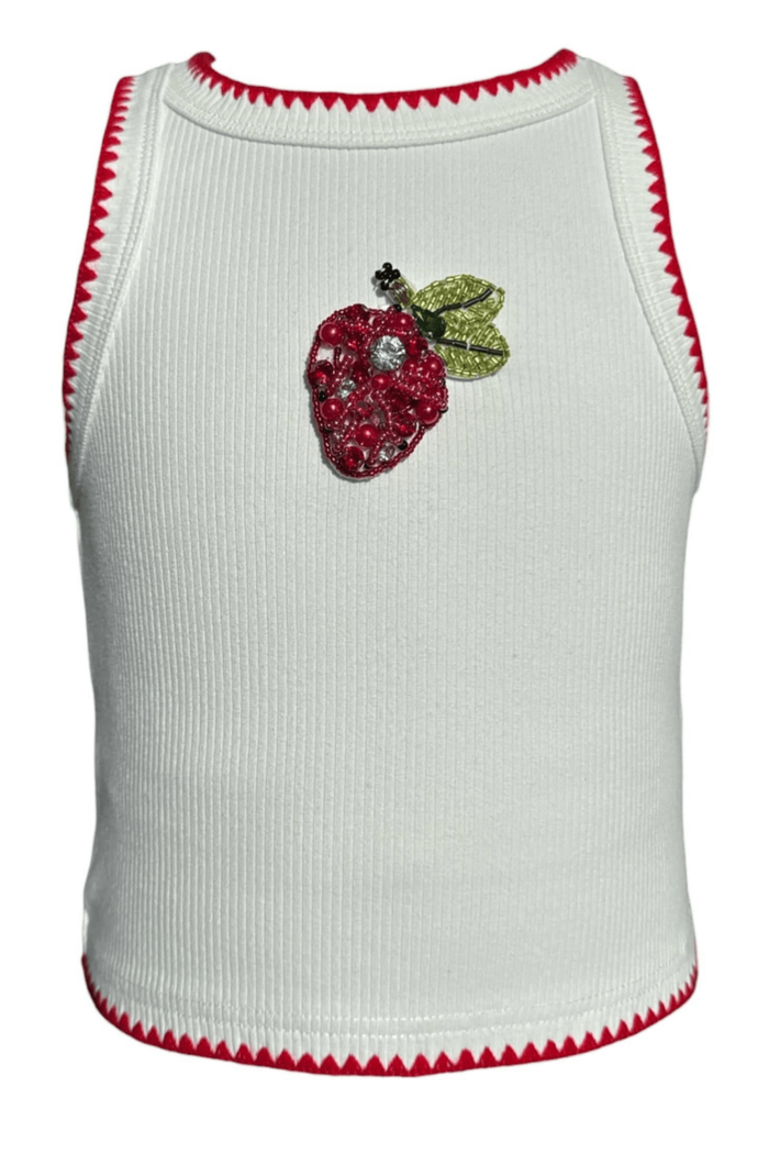 Strawberry Beaded Tank Top