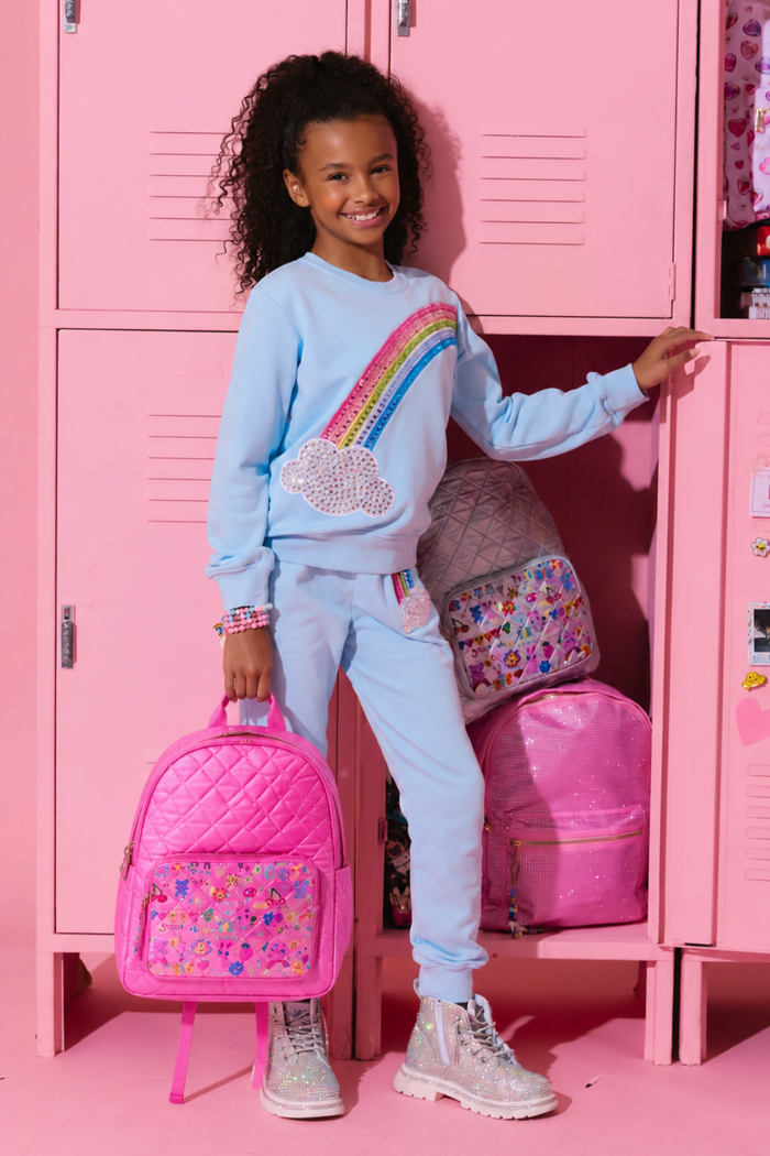 Doodle Art Quilted Backpack