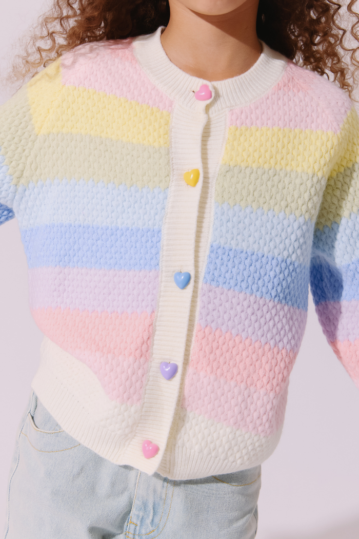 Pastel Rainbow Knit Cardigan