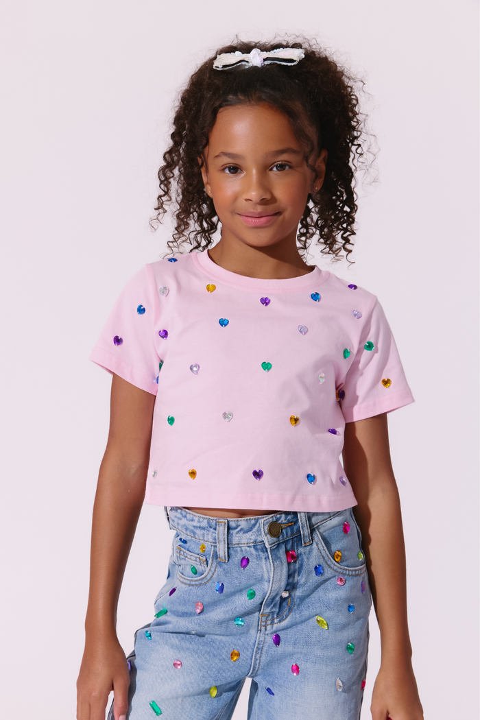 Confetti Gem Crop T-shirt
