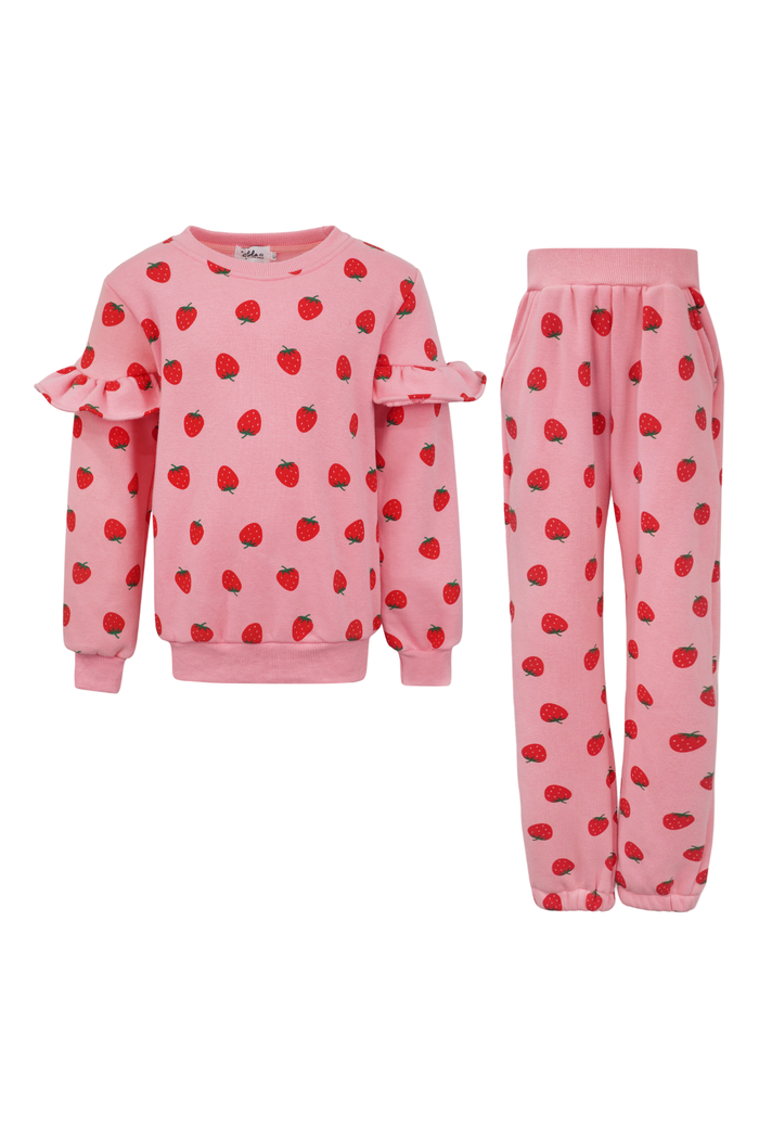 Strawberry Ruffle Joggers Set