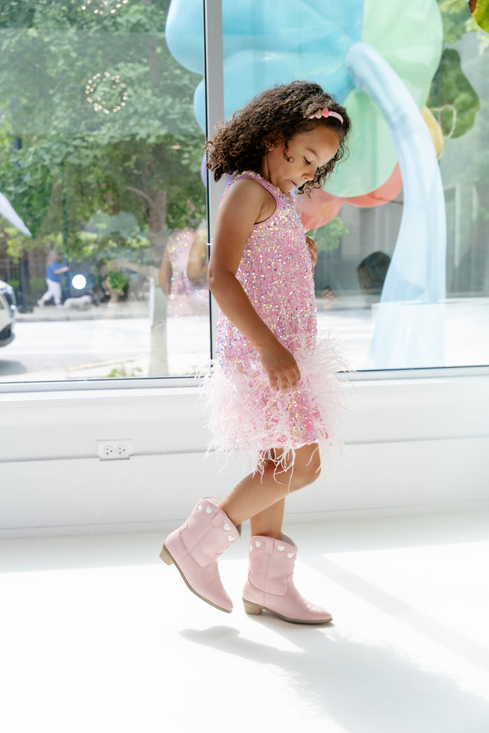Sequin Feather Pretty Dress