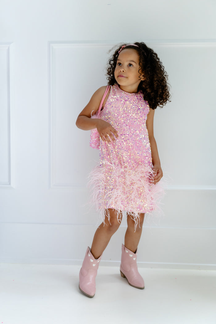 Sequin Feather Pretty Dress