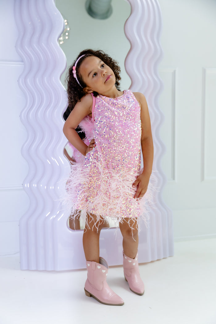 Sequin Feather Pretty Dress