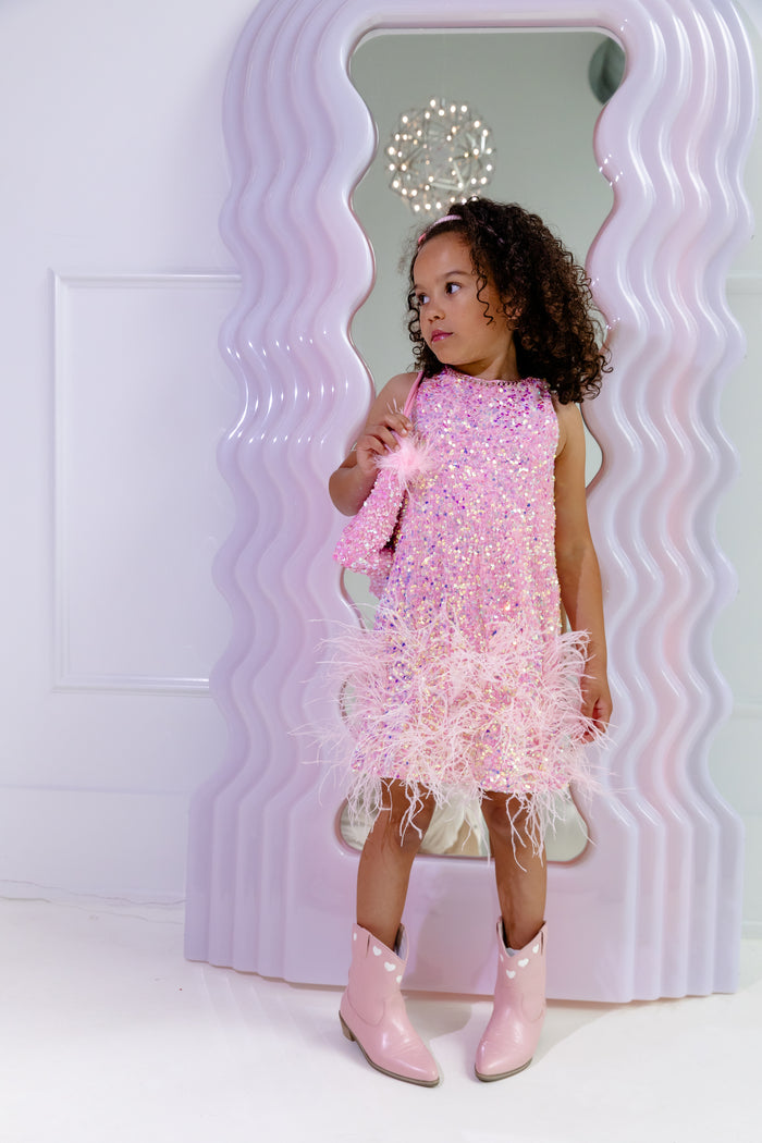 Sequin Feather Pretty Dress