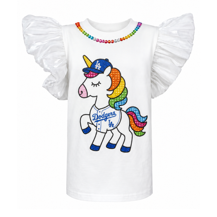 Los Angeles Dodgers Unicorn Ruffle T-shirt