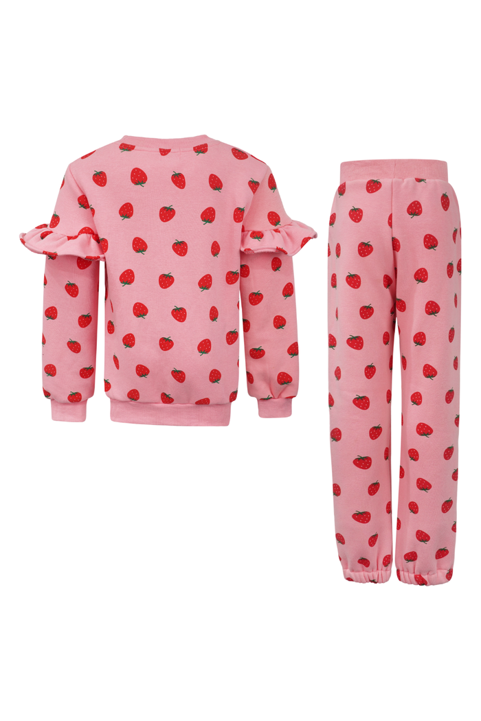 Strawberry Ruffle Joggers Set