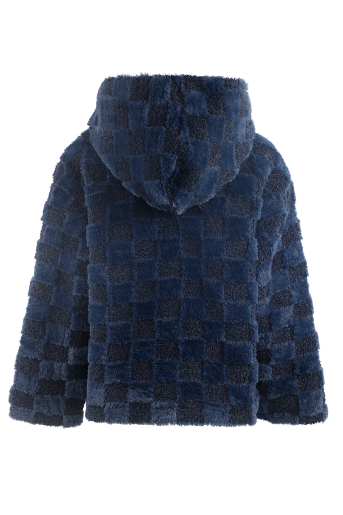 Fuzzy Checkered Jacket