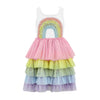 3D Rainbow White Tank Dress