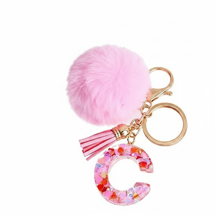 Rainbow Sprinkle Initial Keychain