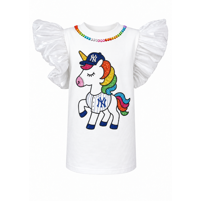 New York Yankees Unicorn  Ruffle T-shirt