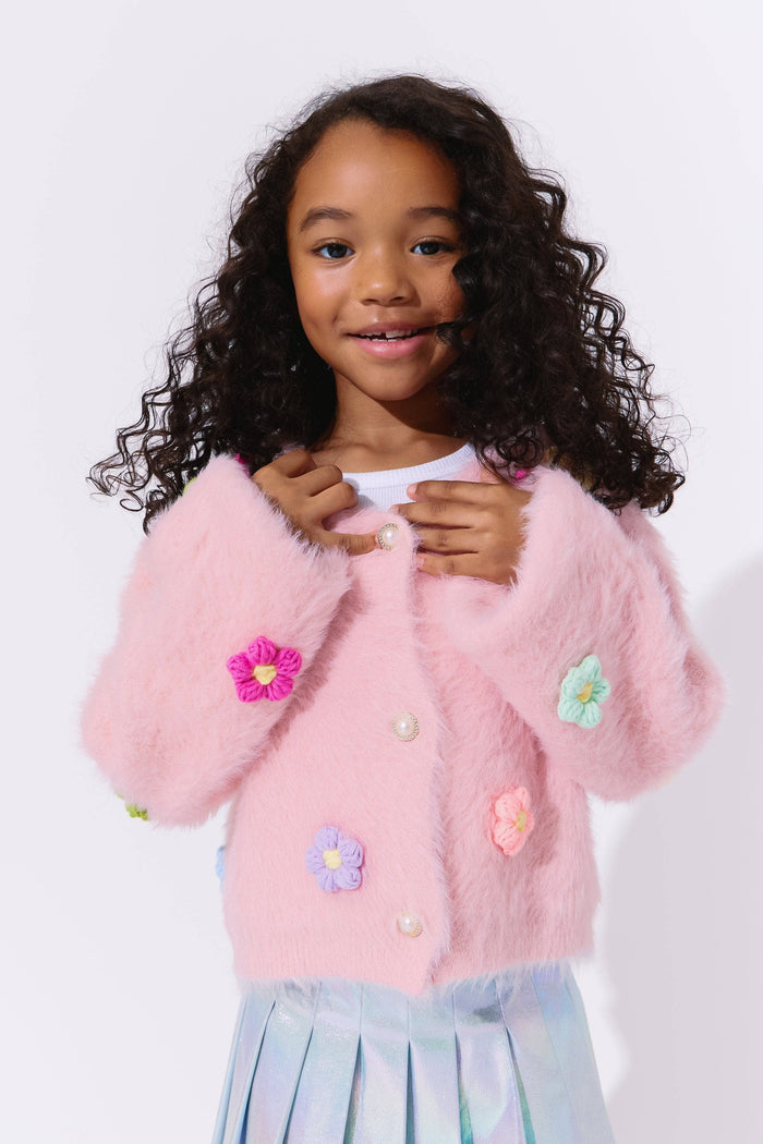 Lola + The Boys 2 3D Rainbow Daisy Cardigan