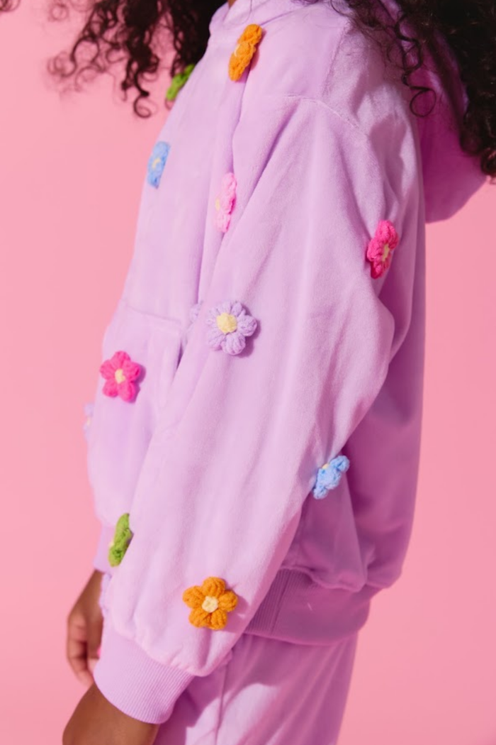 3D Rainbow Daisy Velour Set
