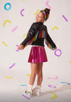 Crystal Rainbow Rain Leather Jacket