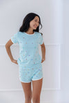 Women’s Baby Blue Rainbow Gem Short Set