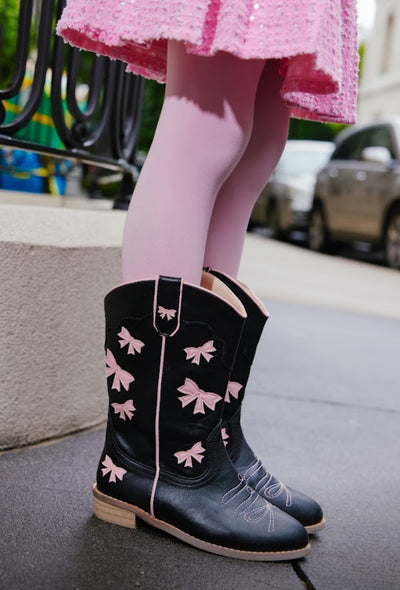 Pink bow boots best sale