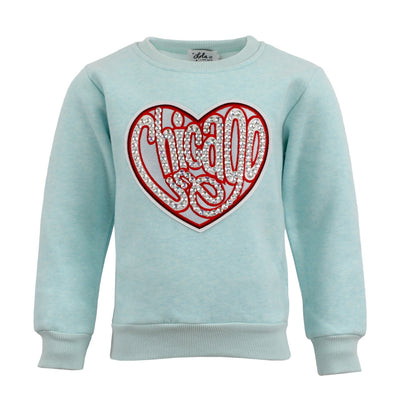 Women's Chicago Sparkle Heart Sweatshirt