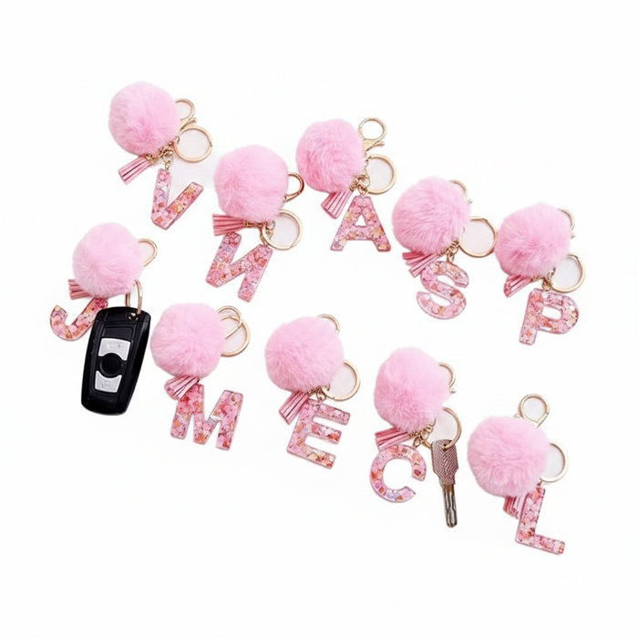 Rainbow Sprinkle Initial Keychain