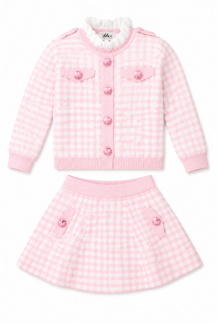 Gingham Gem Sweater Set
