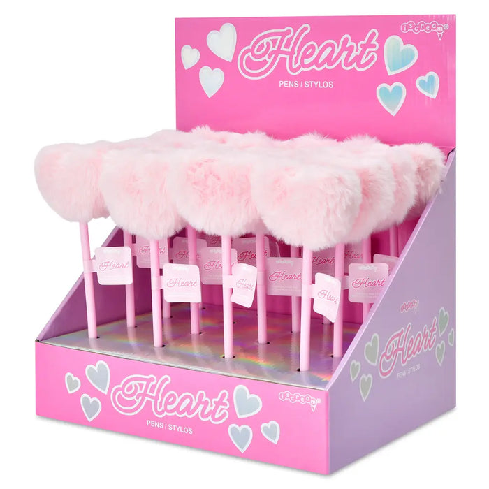 Pink Furry Heart Pen