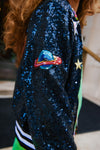 Rainbow Emoji Sequin Bomber