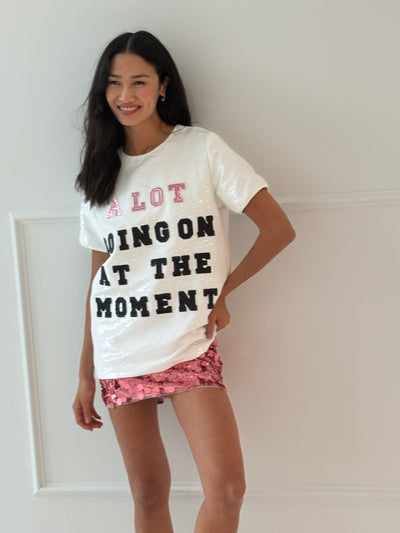 Women's A Lot Going On Sequin T-shirt