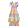 Rainbow Checkered Bows Dress