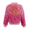 Hot Pink Butterfly Sequin Bomber