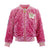 Hot Pink Butterfly Sequin Bomber