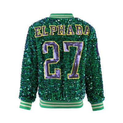 Green Sequin Bomber