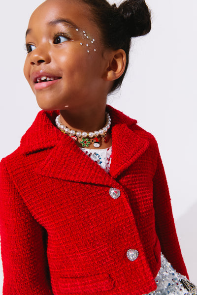 Scarlet Shimmer Bow Jacket