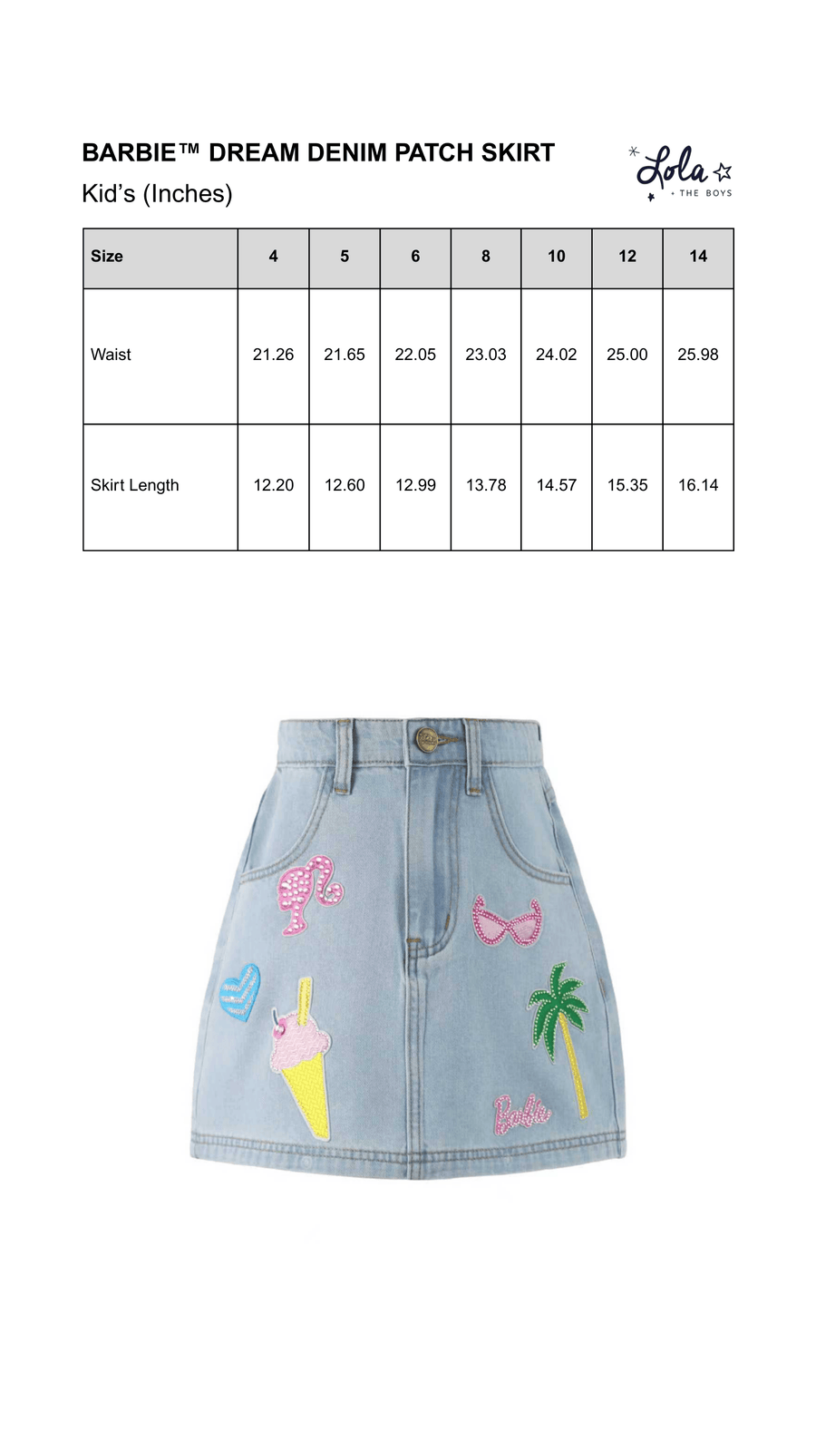 Size Chart Mobile