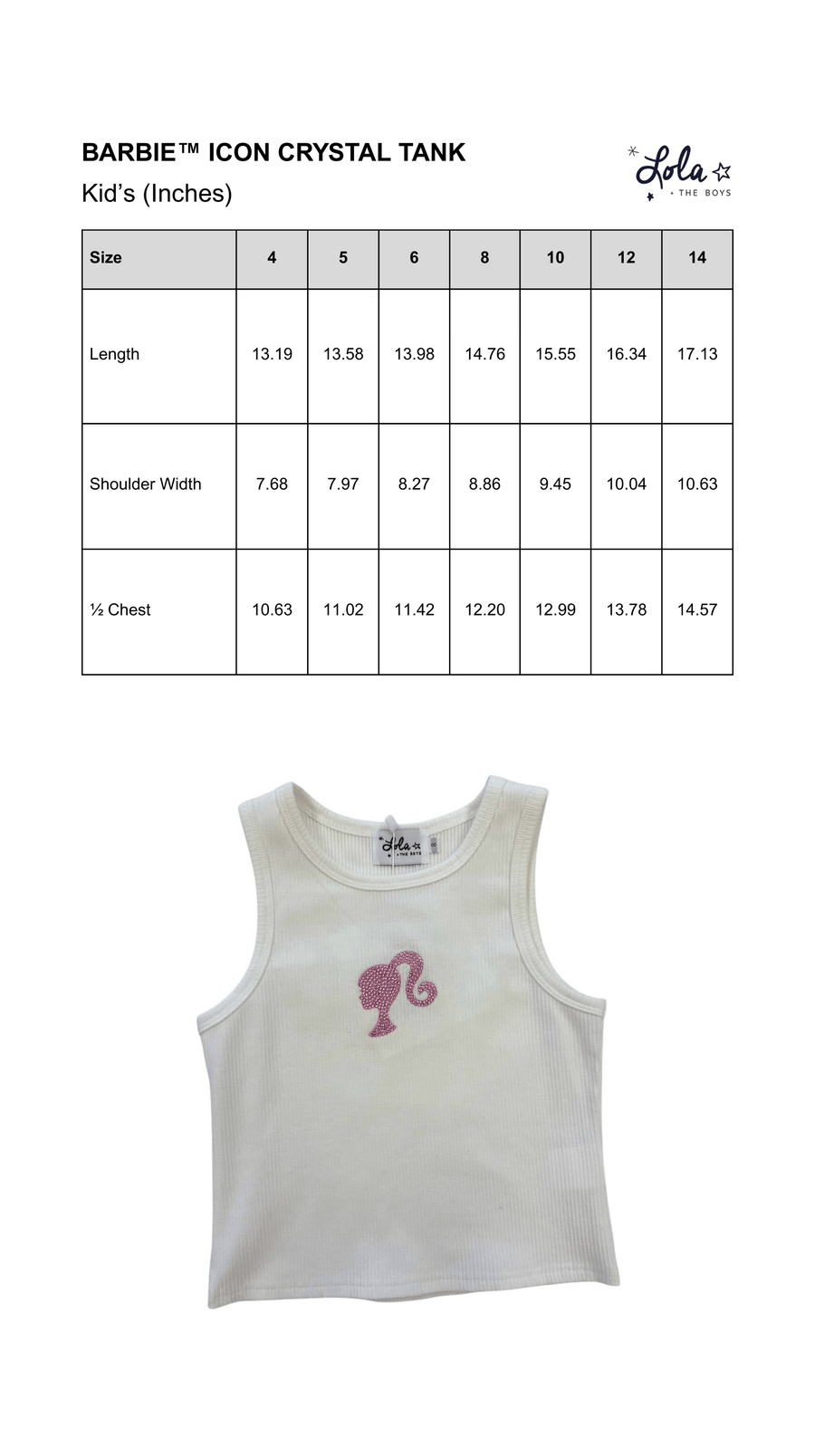 Size Chart Mobile