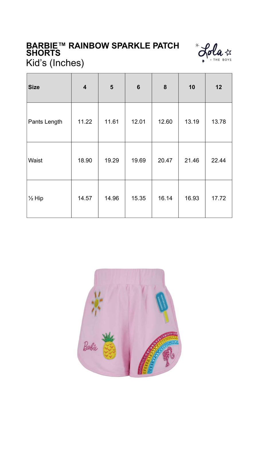 Size Chart Mobile