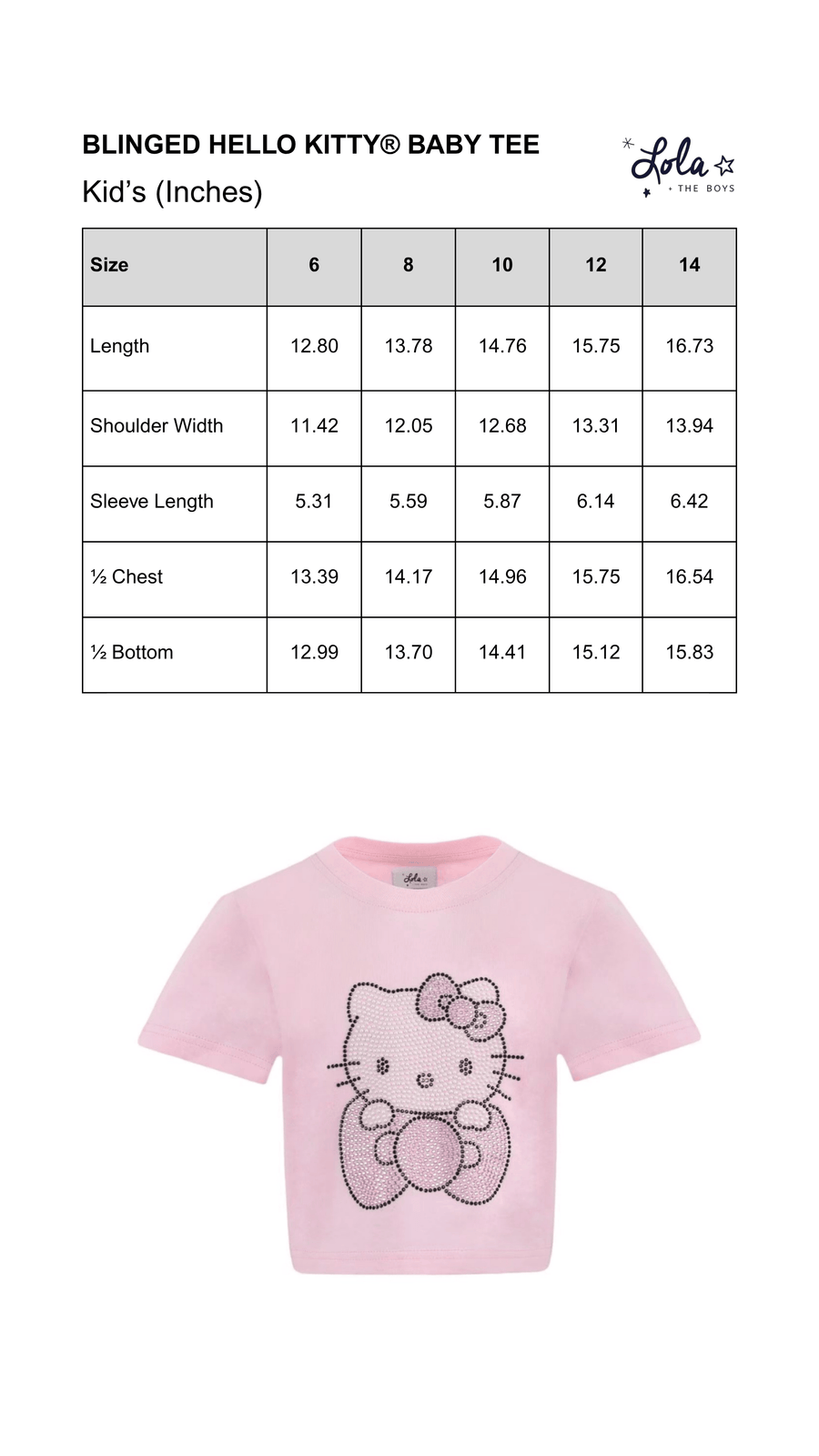 Size Chart Mobile
