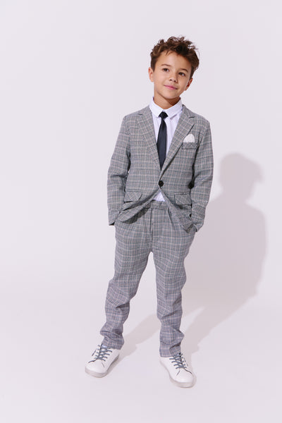 Gray Plaid Piece Suit