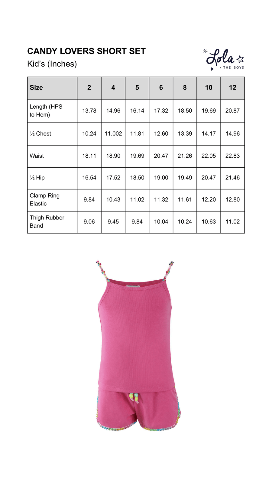 Size Chart Mobile