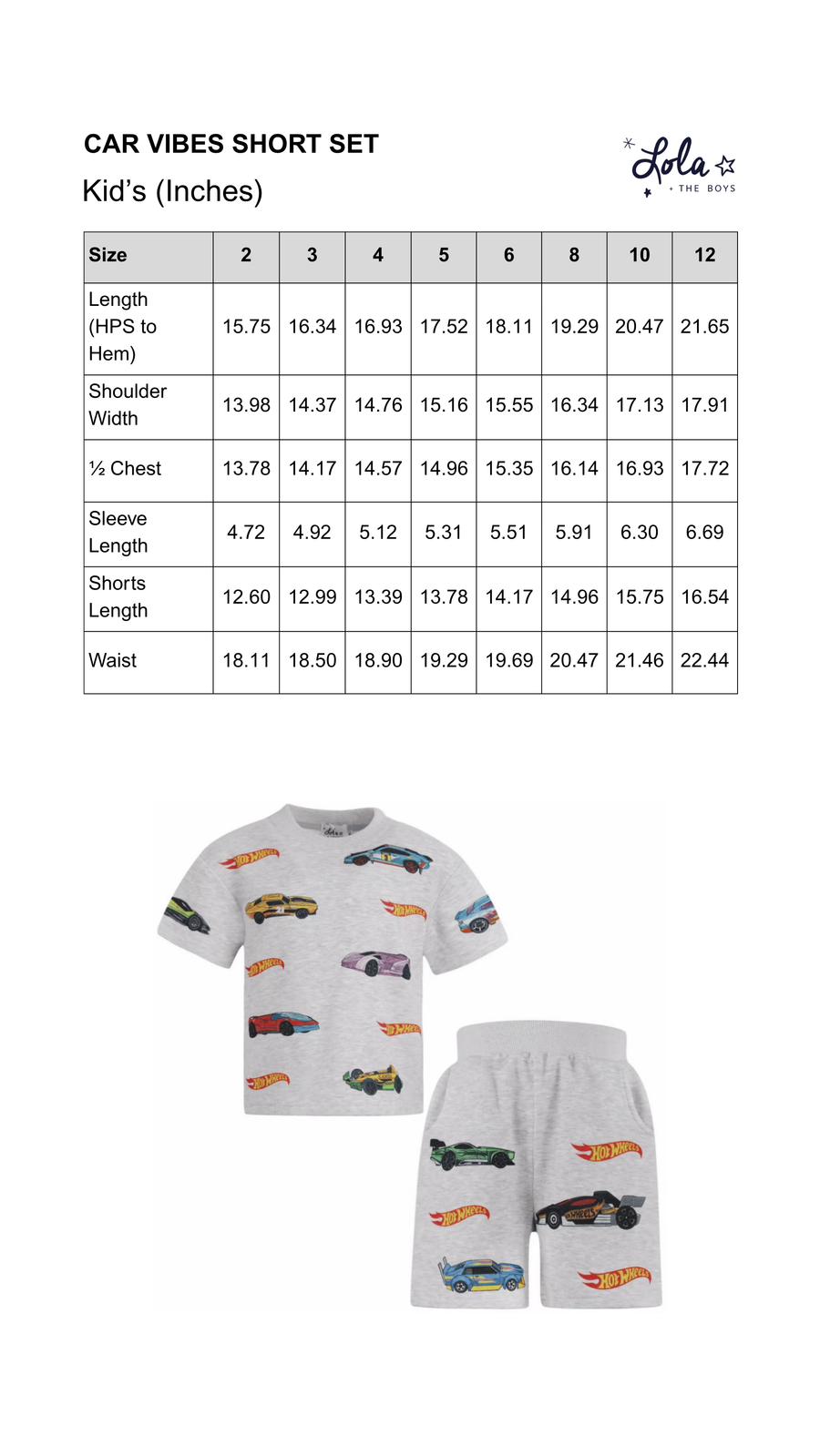 Size Chart Mobile
